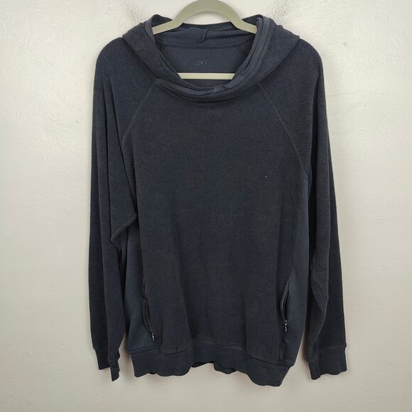 Alo Yoga Triumph Hoodie‎ Mens XL Black Triblend Pullover Sweatashirt Gym FLAWS - Picture 1 of 10